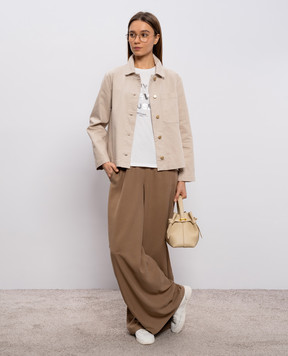 Max Mara Коричневые брюки GENERO из шелка MXMGENERO