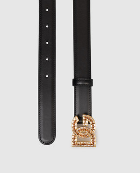 Dolce&Gabbana Чорний шкіряний ремінь з логотипом BE1682AW576