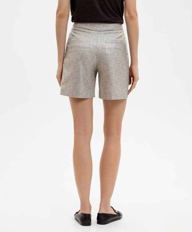 Marco Pescarolo Бежевые шорты Summer из шелка и кашемира SUMMERD5387 изображение 4