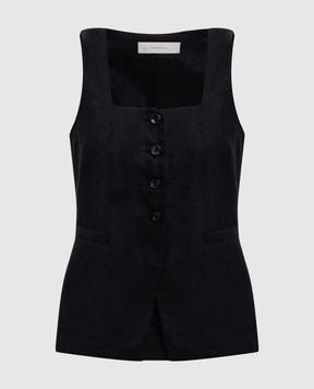 Faithfull Чорний жилет Jackie з льону FFC11BLK