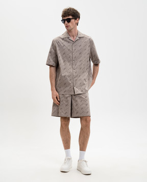 Off-White Серые шорты в узоре 44XCB092S26F002