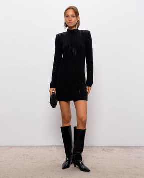 Twinset Черное платье с кристаллами 262TT3152