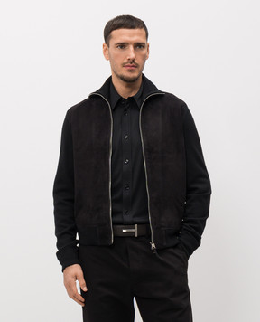 Tom Ford Чорна комбінована куртка KZF012YMW136