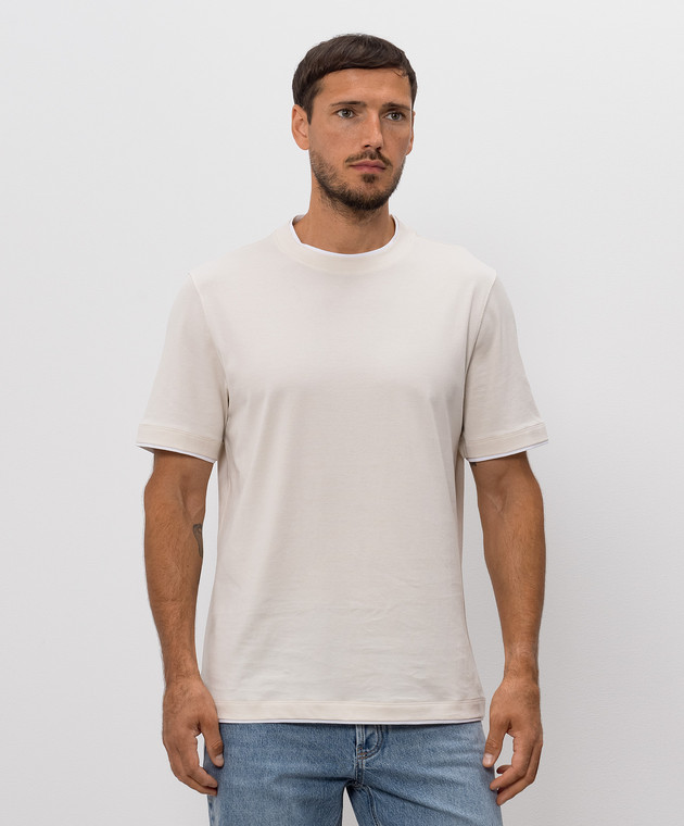 Brunello Cucinelli Футболка цвета айвори M0B137427 изображение 3