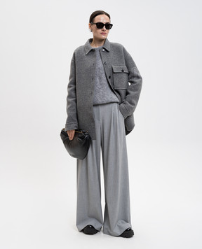 Jil Sander Сіре пальто з вовни в стилі сорочки J40SW0015J40020
