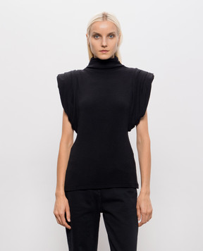 Thierry Mugler Чорний топ з акцентними плечима 26F1TO08741038