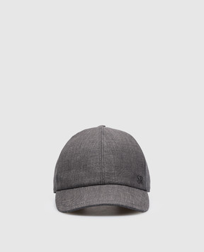 Stefano Ricci Серая кепка из льна, шерсти и шелка MCV61NV18FB127HA
