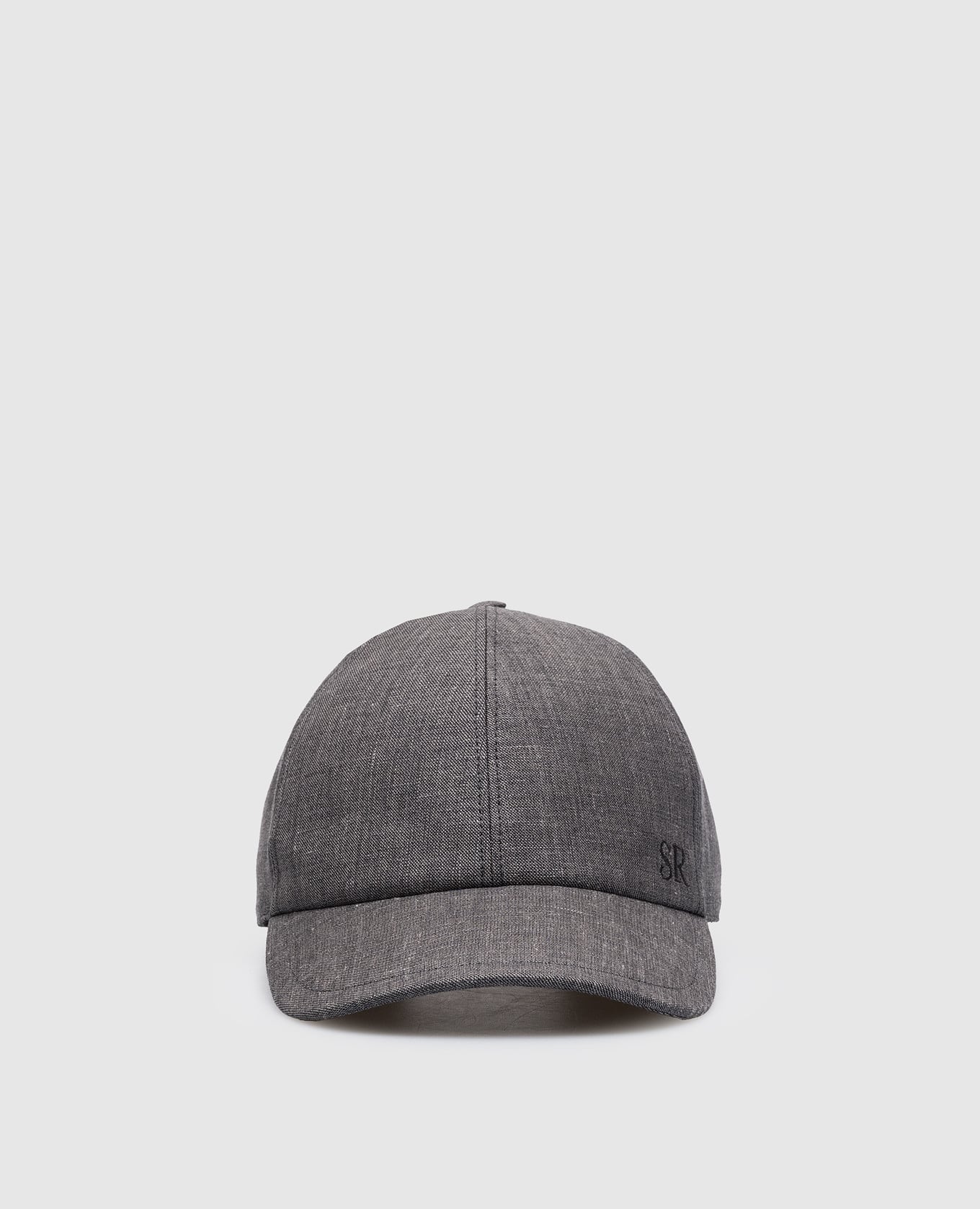 Серая кепка из льна, шерсти и шелка