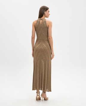 Twinset Коричнева сукня з льоном 261TT3213