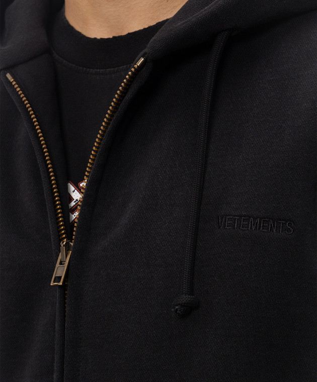 Vetements Чорна куртка з вишивкою логотипа MH27BJ170Bm зображення 5