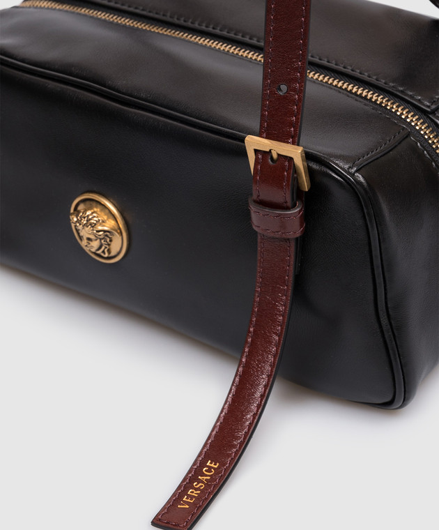 Versace Черная кожаная сумка Emblème Medusa 10243181A17696 изображение 4