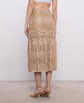 Ermanno Scervino Бежева спідниця з кристалами D482O708FDCTUEO