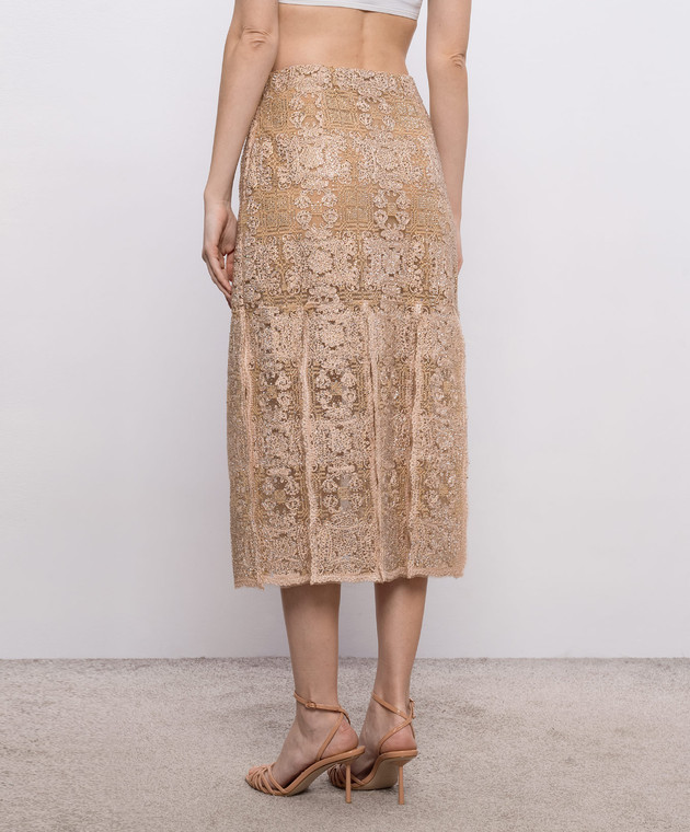 Ermanno Scervino Бежева спідниця з кристалами D482O708FDCTUEO зображення 3