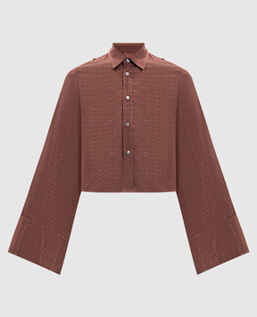 Maison Margiela MM6 Коричневые блузки в логотипе шаблон S52DT0044M36007
