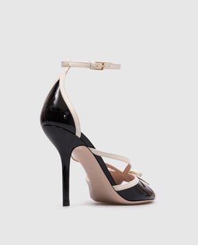 Valentino Черные лакированные кожаные босоножки Bepointy 8W2S0NY6DAL