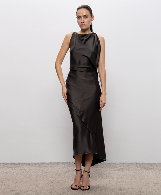 Victoria Beckham Коричневое платье миди 1326WDR007612A изображение 2