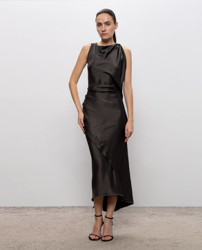 Victoria Beckham Коричневое платье миди 1326WDR007612A