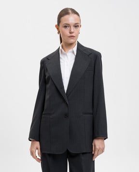 Max Mara Weekend Сірий жакет EDMEA з вовни в смужку EDMEA