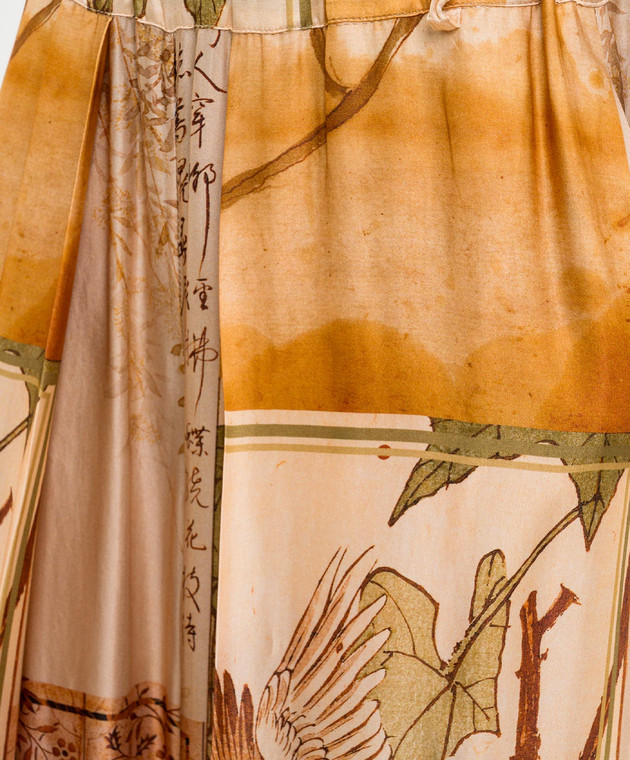 Masnada Бежеві штани в брендовий принт 8063 зображення 5