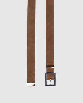 Dondup Коричневий замшевий ремінь з гравіюванням логотипа WC326PL0671DXXX