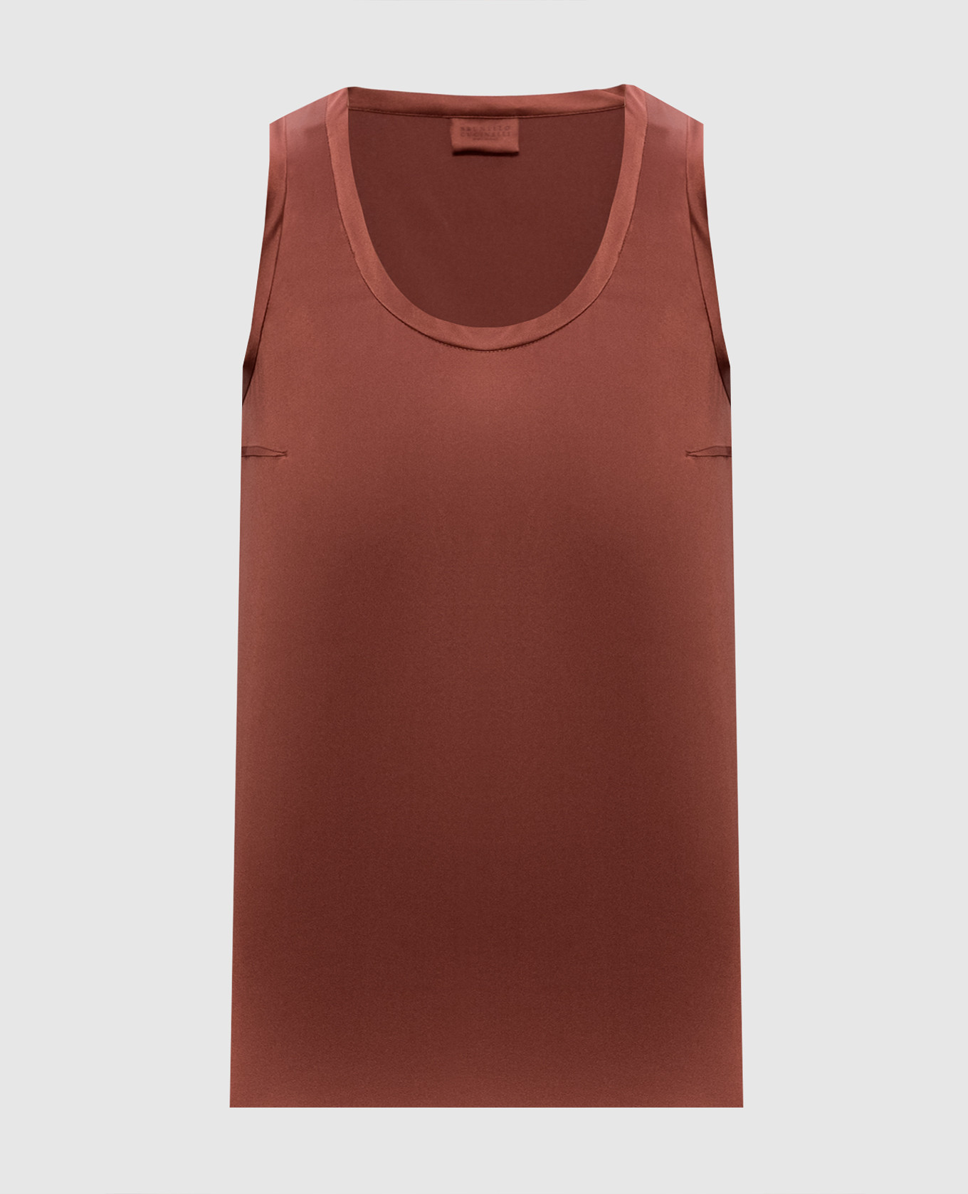 Терракотовый топ из шелка