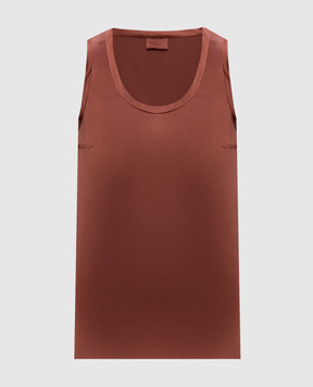 Brunello Cucinelli Терракотовый топ из шелка M0C59E0600