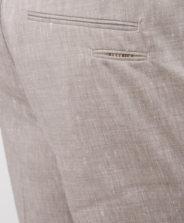 Peserico Серые брюки из льна и шерсти R54795D05814 изображение 5