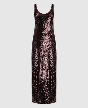 Simkhai Бордовое платье макси Bex в пайетке 5261192SS