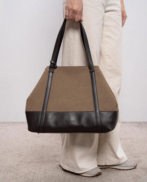 Peserico Коричнева комбінована сумка-тоут S38379C0RCC830