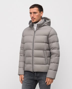 Herno Сірий стьобаний пуховик з логотипом PI001181U12456Z
