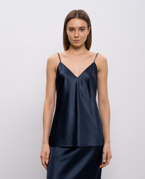 JOSEPH Синий топ Clea из шелка JF009634