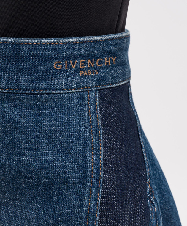 Givenchy Синя джинсова спідниця Cocoon з вишивкою логотипа BW413R517B зображення 5