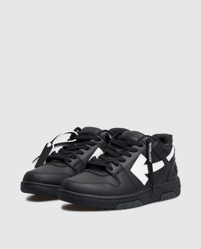 Off-White Чорні шкіряні кросівки Out Of Office M189C9L019