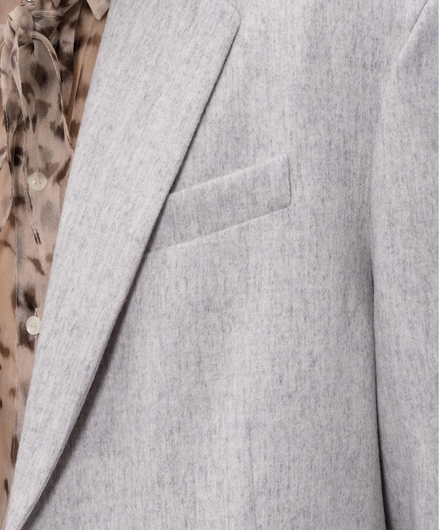 Brunello Cucinelli Сірий жакет з вовни з ланцюжком моніль MG5497204P зображення 5