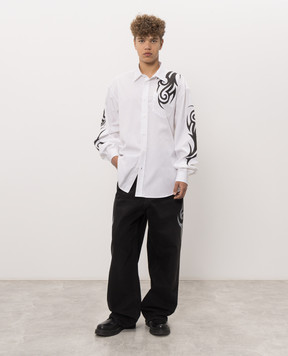Vetements Белая рубашка с принтом MH27SH052W