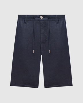 Stefano Ricci Синие шорты с логотип патч M8T6101100TSOBL