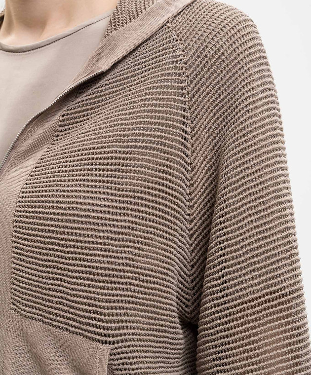 Peserico Коричневая спортивная куртка с льном S99115F129056T изображение 5