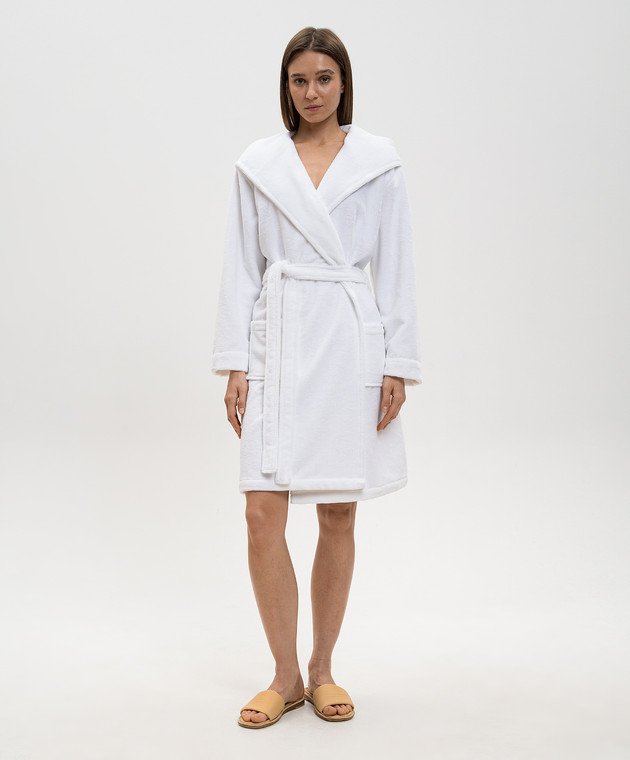 L'Appartement Белый махровый халат с капюшоном SANTANABATHROBE изображение 2