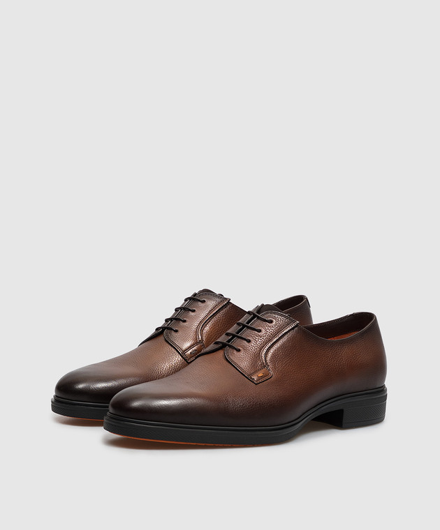 Santoni Коричневі шкіряні дербі MGEG19291NEAXHAS зображення 2