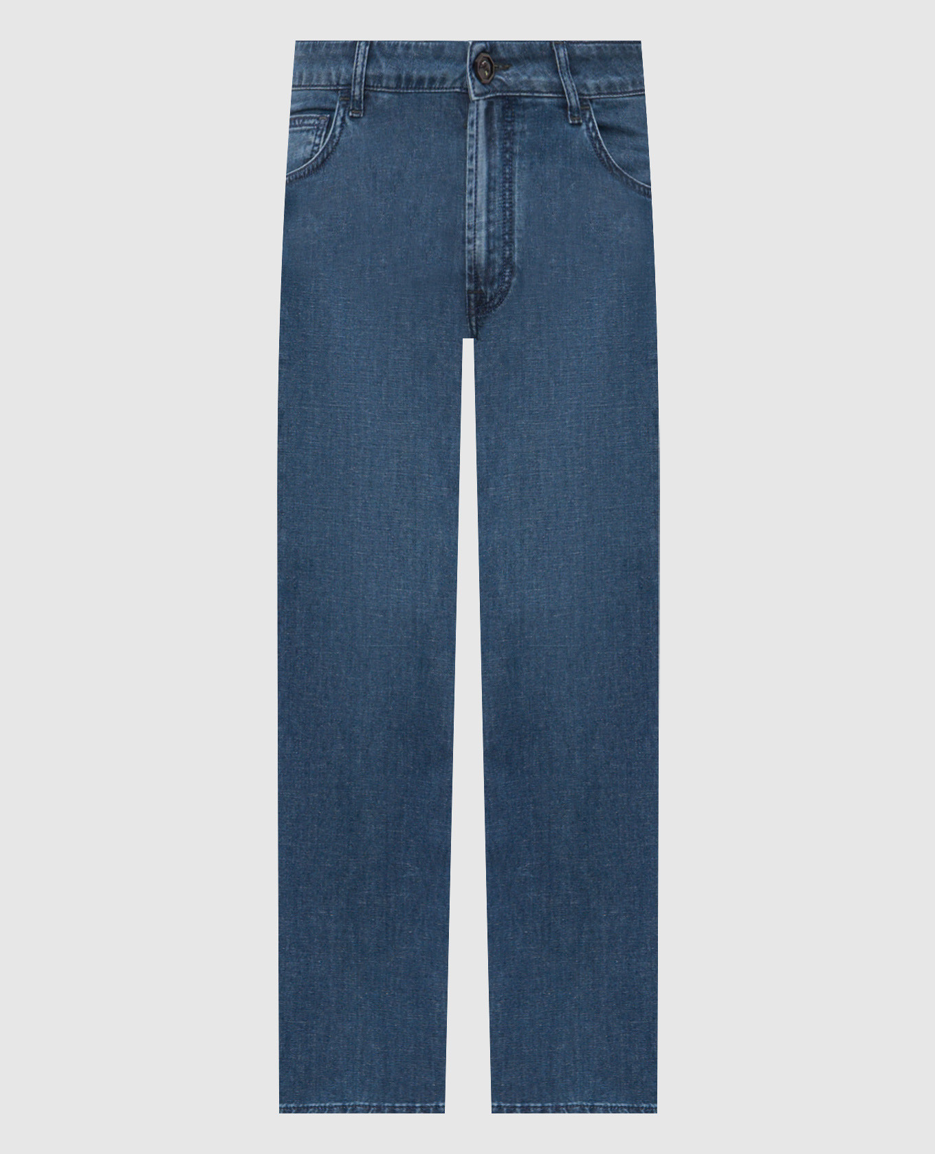 

Синие джинсы с фактурным логотипом, Синий, Зауженные джинсы