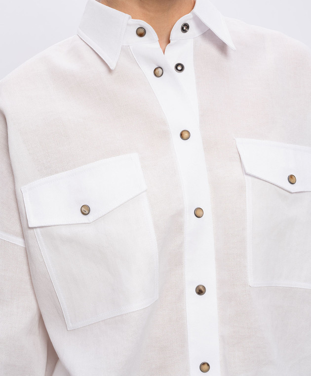 Brunello Cucinelli Біла сорочка з бавовни MQ986NE416 зображення 5