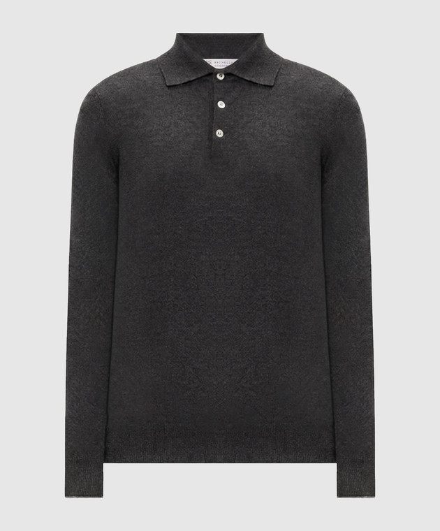 Brunello Cucinelli Серое поло из кашемира M2200295