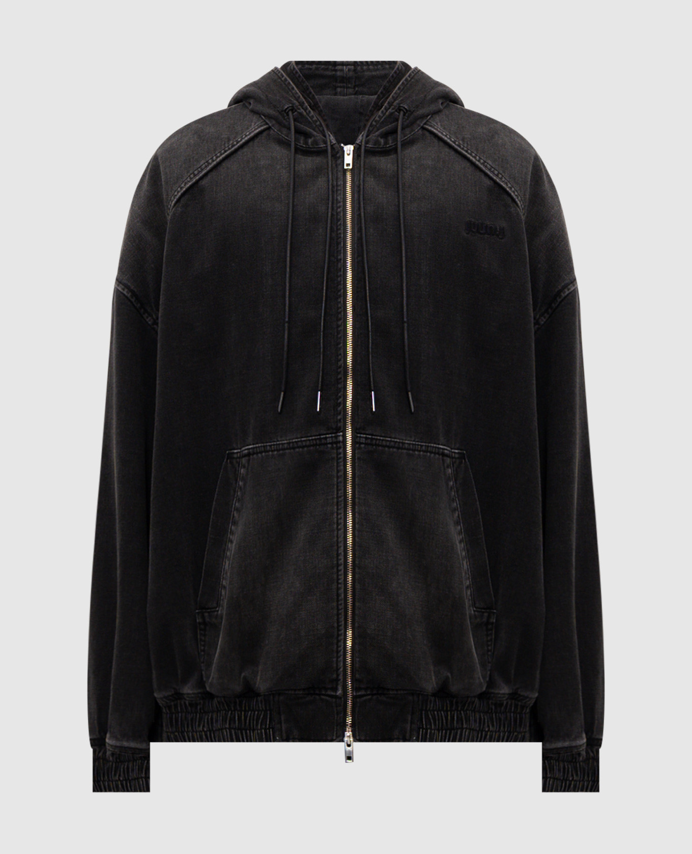 

Серая джинсовая куртка с капюшоном, Серый, Джинсовые куртки