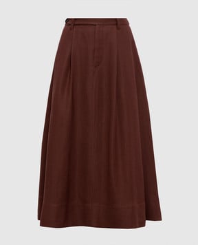 Brunello Cucinelli Коричнева спідниця з шовком MH126G3951