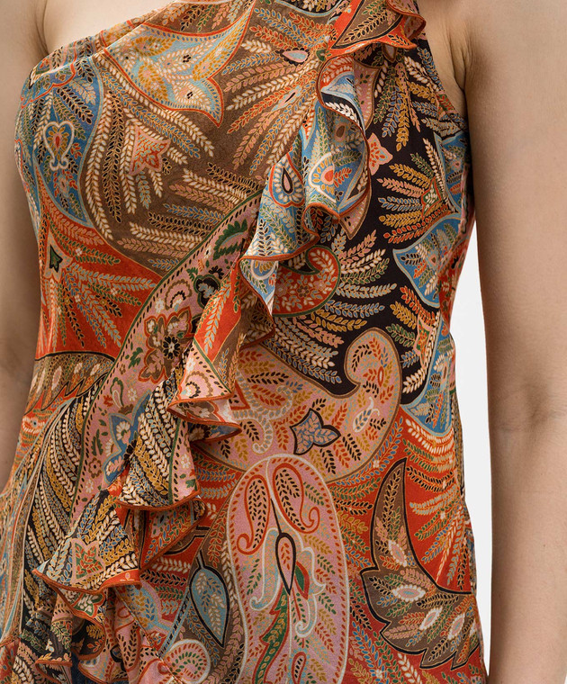 Etro Топ із шовку на одне плече WRJA016699SA1R9 зображення 5