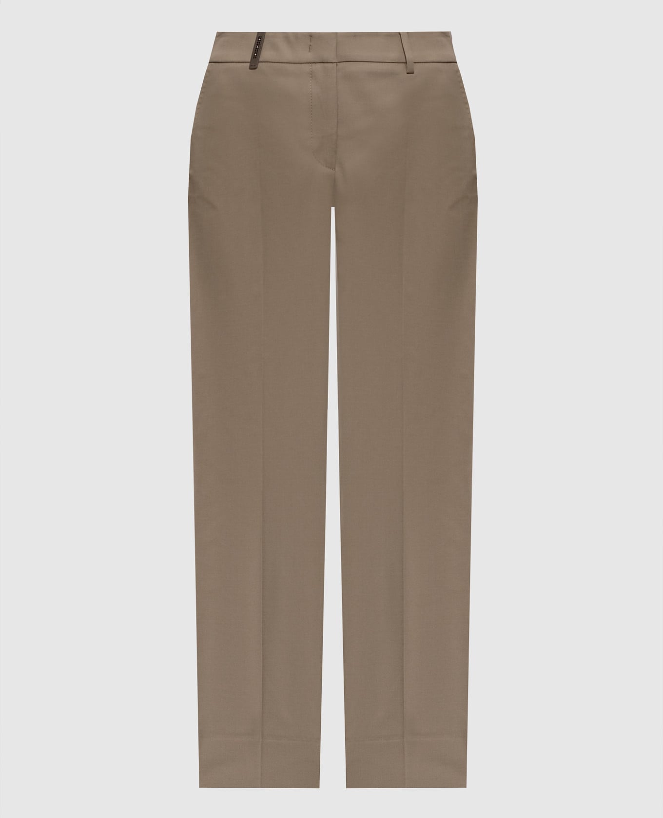 Брюки цвета хаки с патчем