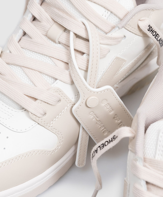 Off-White Бежеві шкіряні кросівки Out Of Office M189C9L007 зображення 5