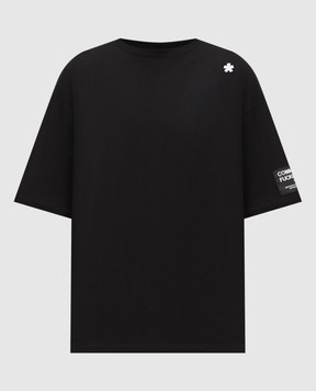 Comme des Fuckdown Чорна футболка з вишивкою емблеми FMS6CFABM01981