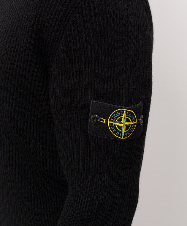 Stone Island Чорний кардиган з вовни L2S155100017S00C2 зображення 5