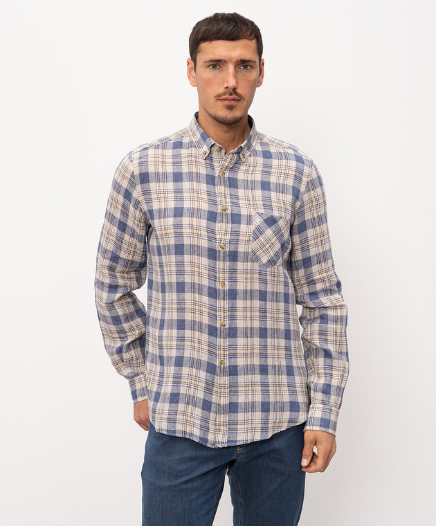 Florentino Рубашка из льна в клетку 126720612860 изображение 3